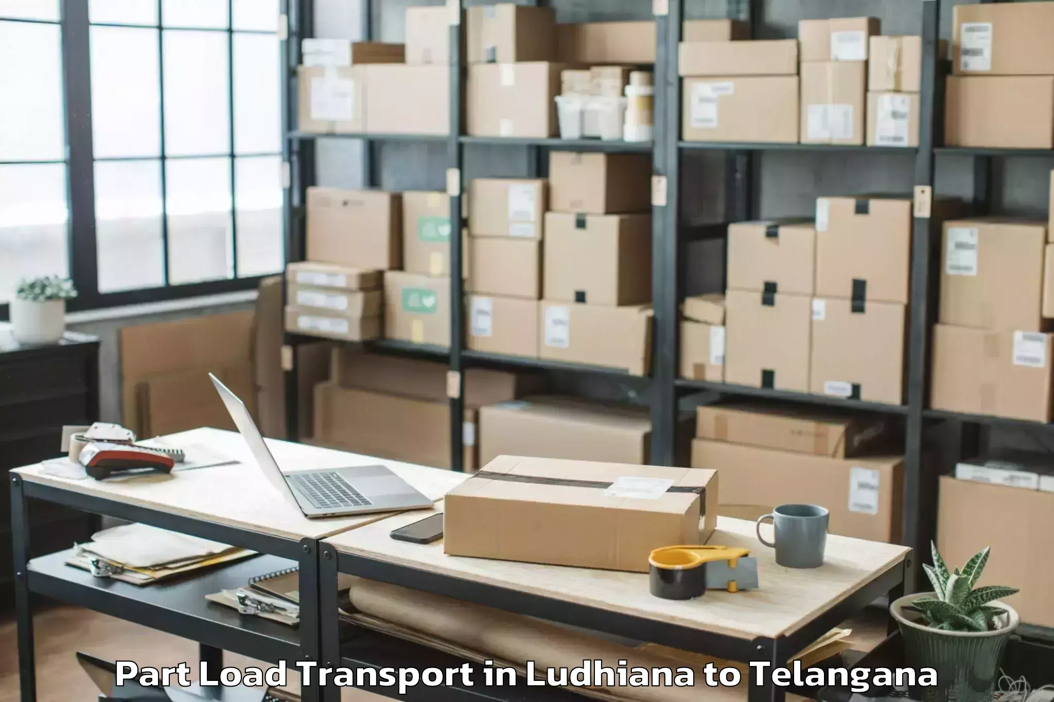 Easy Ludhiana to Nadigudem Part Load Transport Booking